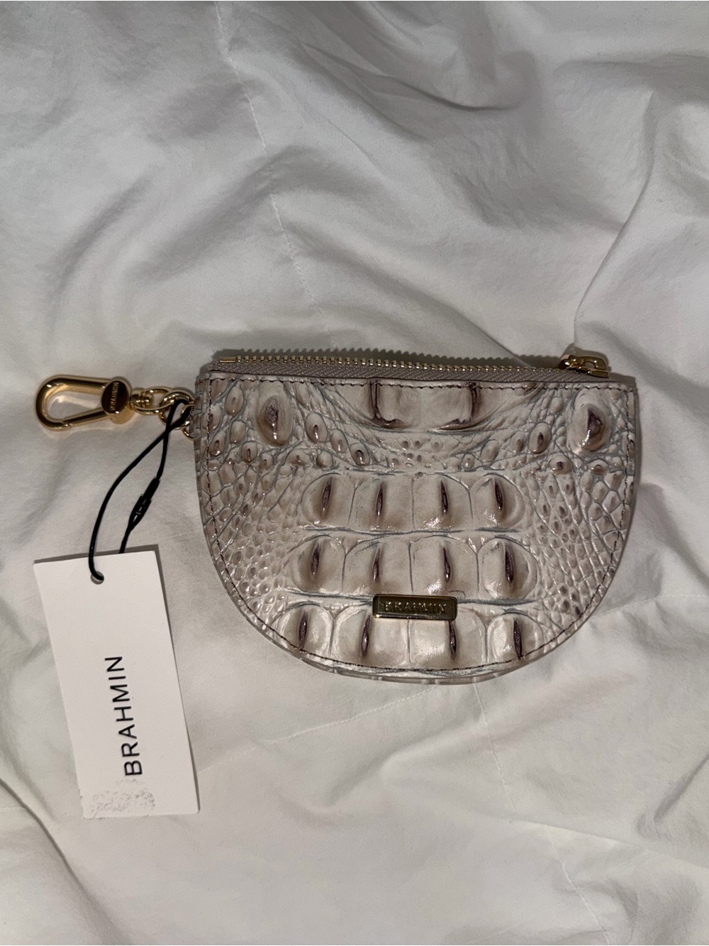 NWT BRAHMIN BRITT COIN CREDIT CARD HOLDER WALLET Fairest Grey Melbourne